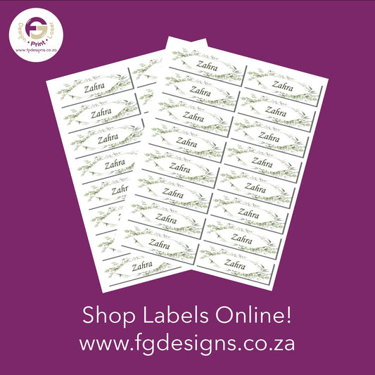 Name Labels - FG Design • Print • Laser