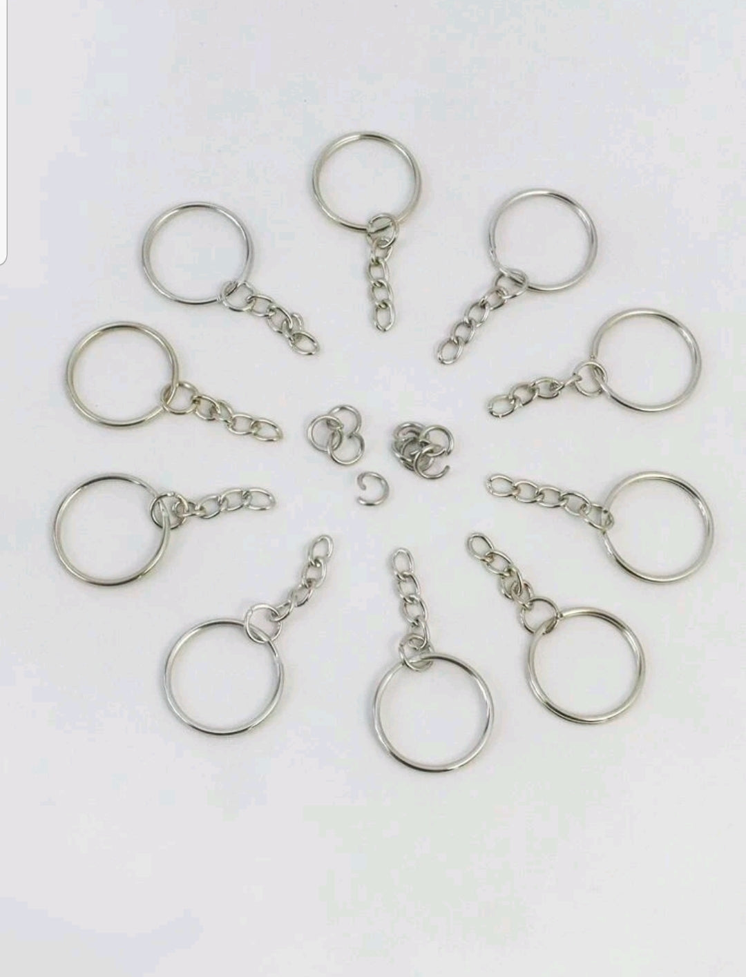 Split Keyring With Chain (10) - FG Design • Print • Laser